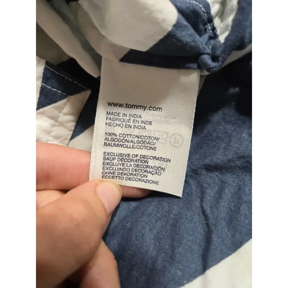 Tommy Hilfiger large women's navy blue and white top